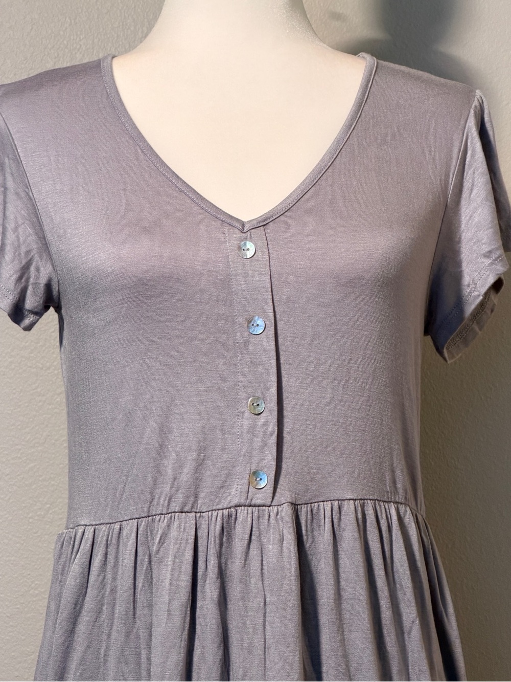 Starlet Gray Tunic Dress & Bobbie Brooks Printed Leggings Set M - Picture 5 of 14